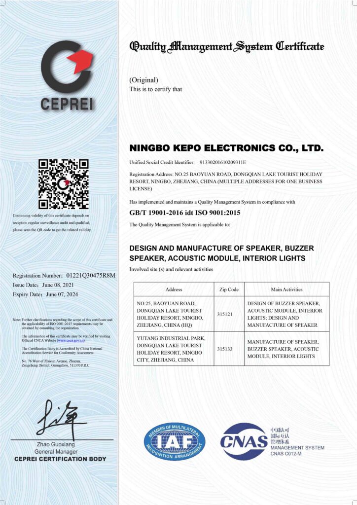 SGC ISO9001 CNAS - CURIOSO